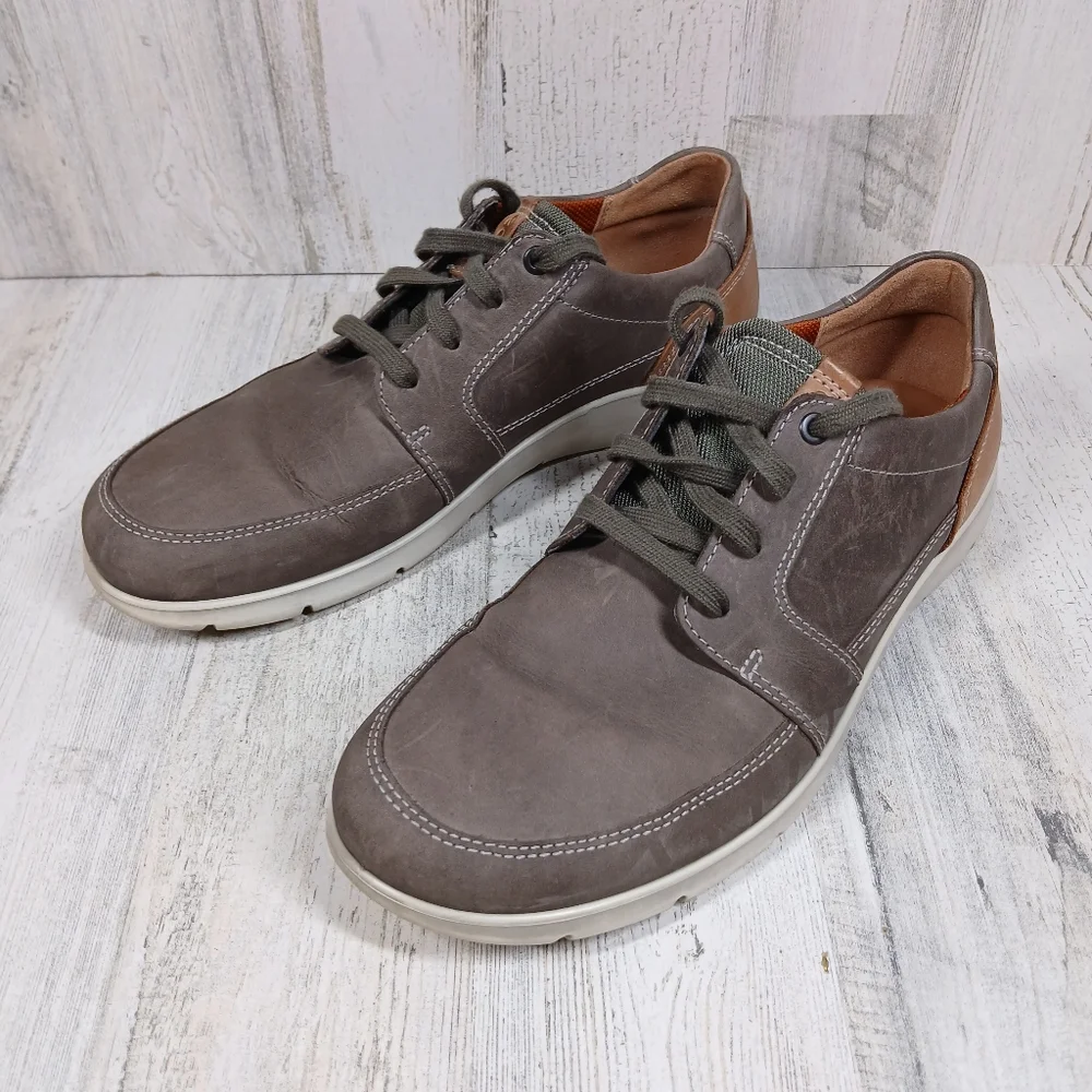 Ecco‎ Gray Nubuck Leather Lace-Up Casual Comfort Sneakers #10